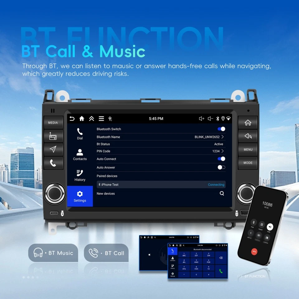 4G+128GB Für Mercedes-Benz A-Klasse W169 2004-2012 Autoradio Android 15 Carplay - Bild 4 von 4