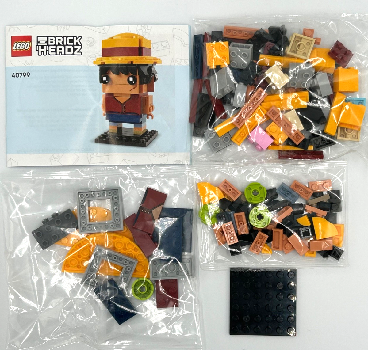 LEGO 40799 40800 BrickHeadz One Piece Monkey Luffy & Buggy, Sealed
