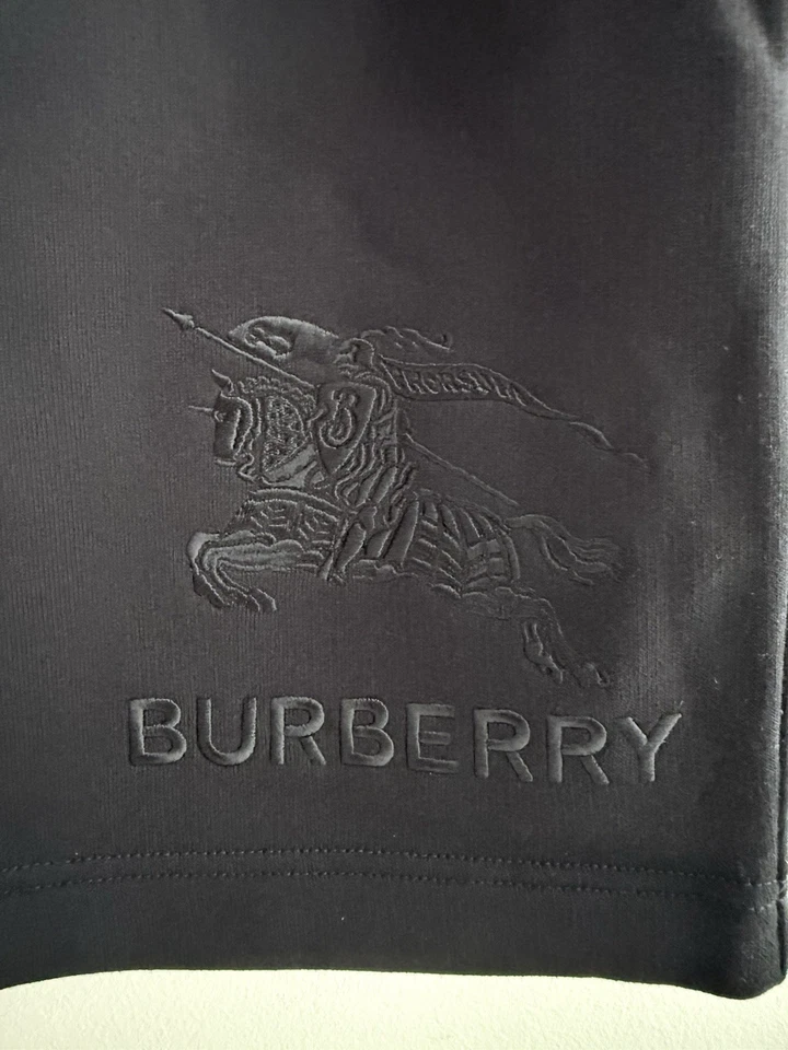 NUEVO CON etiquetas Burberry Taylor Jersey Algodón Pantalones Cortos para Sudar Negro XL PRECIO DE VENTA SUGERIDO POR EL FABRICANTE $870 ¡Último 1! Foto 3 de 4