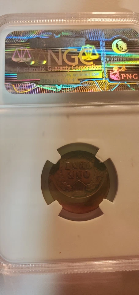 1900 Struck 20% Off Center Mint Error Indian Head Cent 1C NGC MS62 BN NGC  - Image 4 of 4