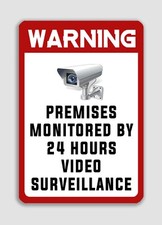 Warning 24 Hour Video Surveillance Sign Art 8" x 12" FLAT Novelty Aluminum Sign