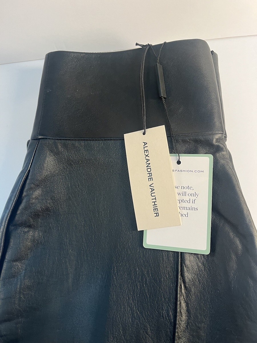 Alexandre Vauthier Leather Slim Leg Pants High Rise Zip