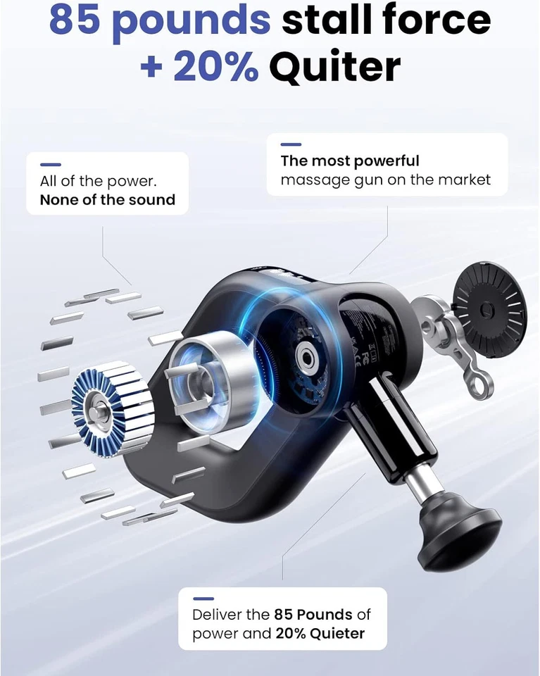 Pistola de masaje BOB AND BRAD D6 Pro Plus con calor músculo tejido profundo 16 mm de amplitud Foto 4 de 4