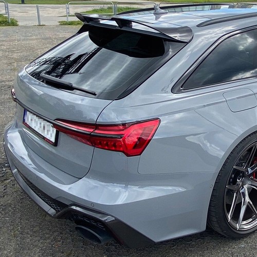 Alerón de techo trasero de carbono seco para Audi RS6 Avant C8 Wagon 2019-22 labio del ala de la ventana - Imagen 4 de 14