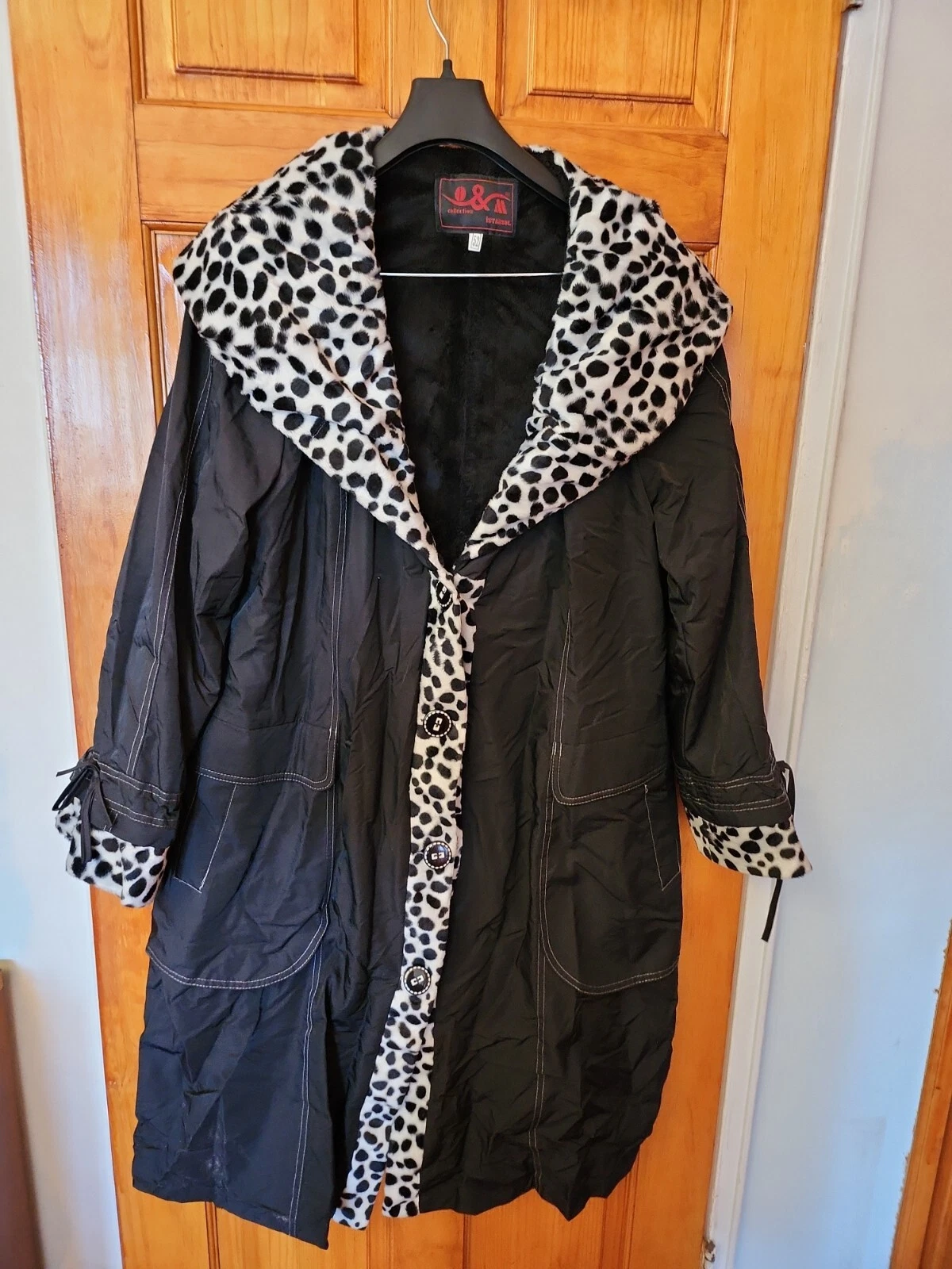 Collection Istambul Women's Black Stirling Coat Size 52 US size 2X Turkish NWOT