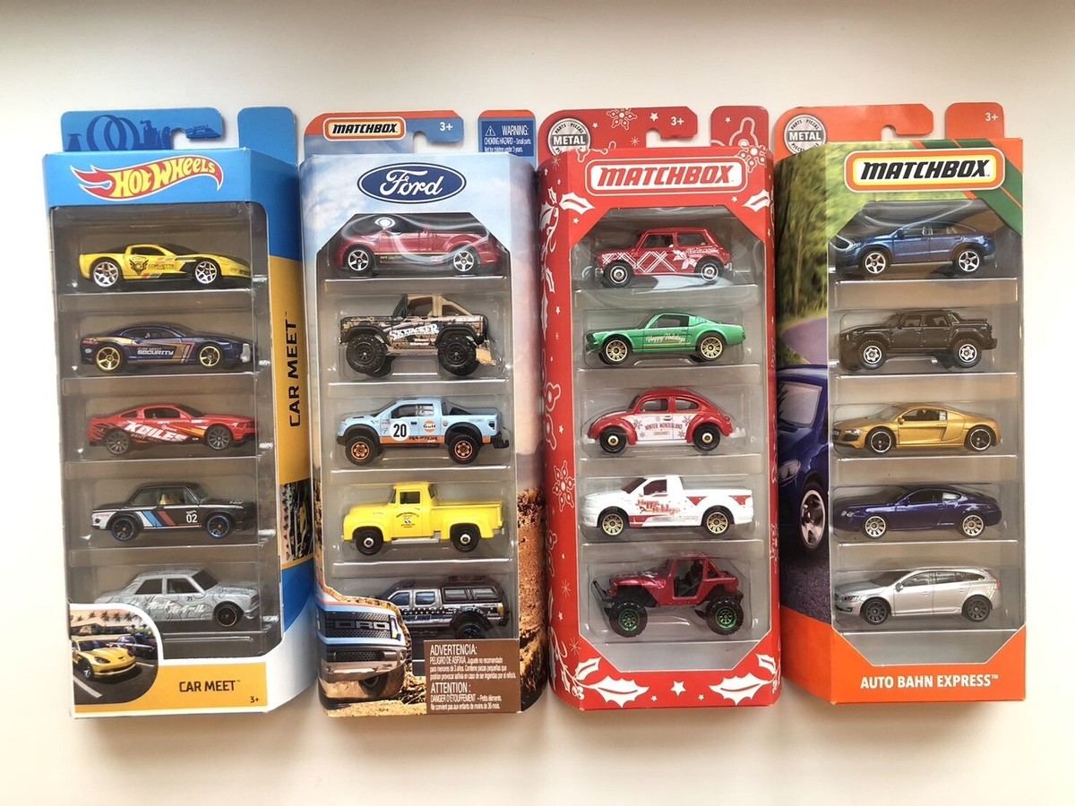 hot wheels 5 pack lot Of 4 FORD CAR MEET matchbox Autobahn And Red