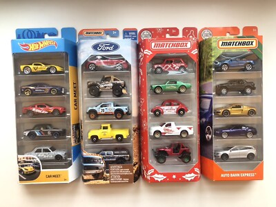 hot wheels 5 pack lot Of 4 FORD CAR MEET matchbox Autobahn And Red