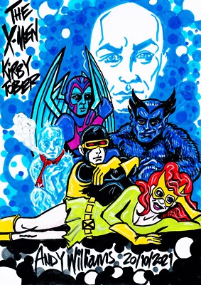 X-MEN Original Artwork Marvel Comics Angel Beast Cyclops Iceman Marvel Girl
