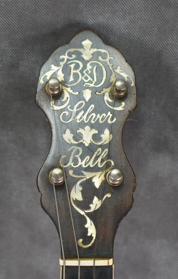 1924 B&D Bacon & Day Silver Bell Banjo Serial 10972 w/case 4 Strings - Image 3 of 4