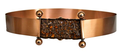 Vintage Grecian Copper Tri Color Woven Wires Adjustable Belt  display picture 2