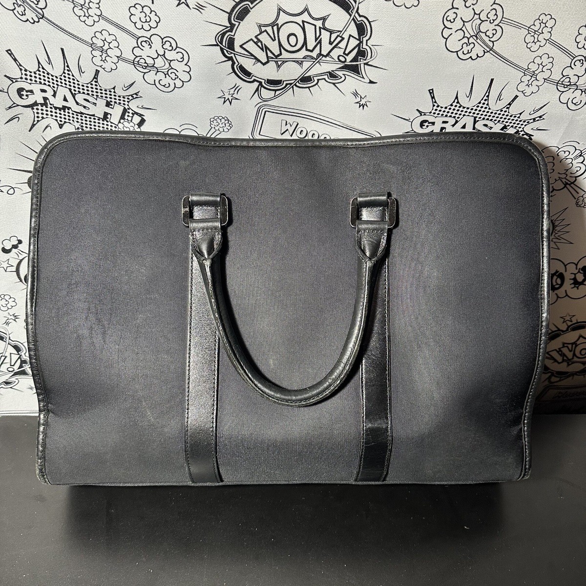 バーバリー BURBERRY BLACK LABEL ビジネスバッグ ネイビー Burberry Black Label Canvas & Leather Business Bag HandBag