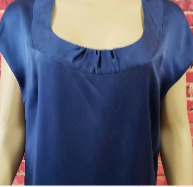 SAINT LAURENT Abito tunica midi Yves St Laurent colore blu cobalto manica ad aletta taglia small