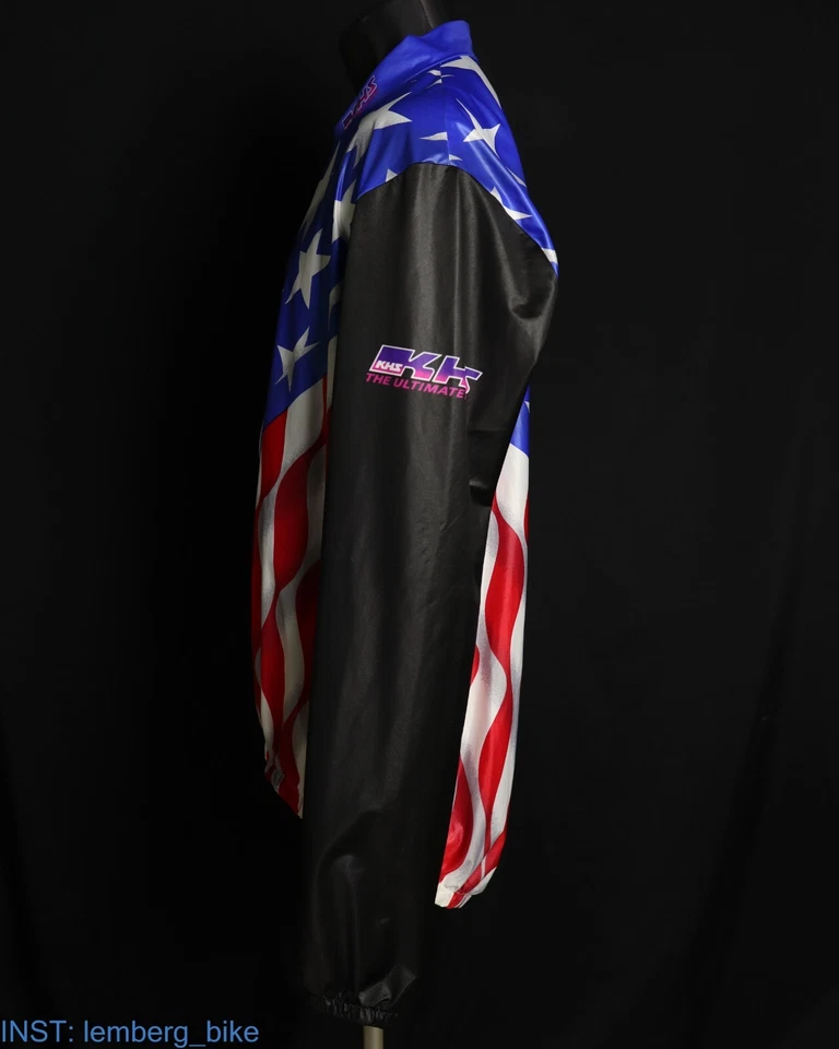 KHS MTB Vintage Ciclismo Wind Jecket Bandera EE. UU. Talla XXL #0130 Foto 2 de 4