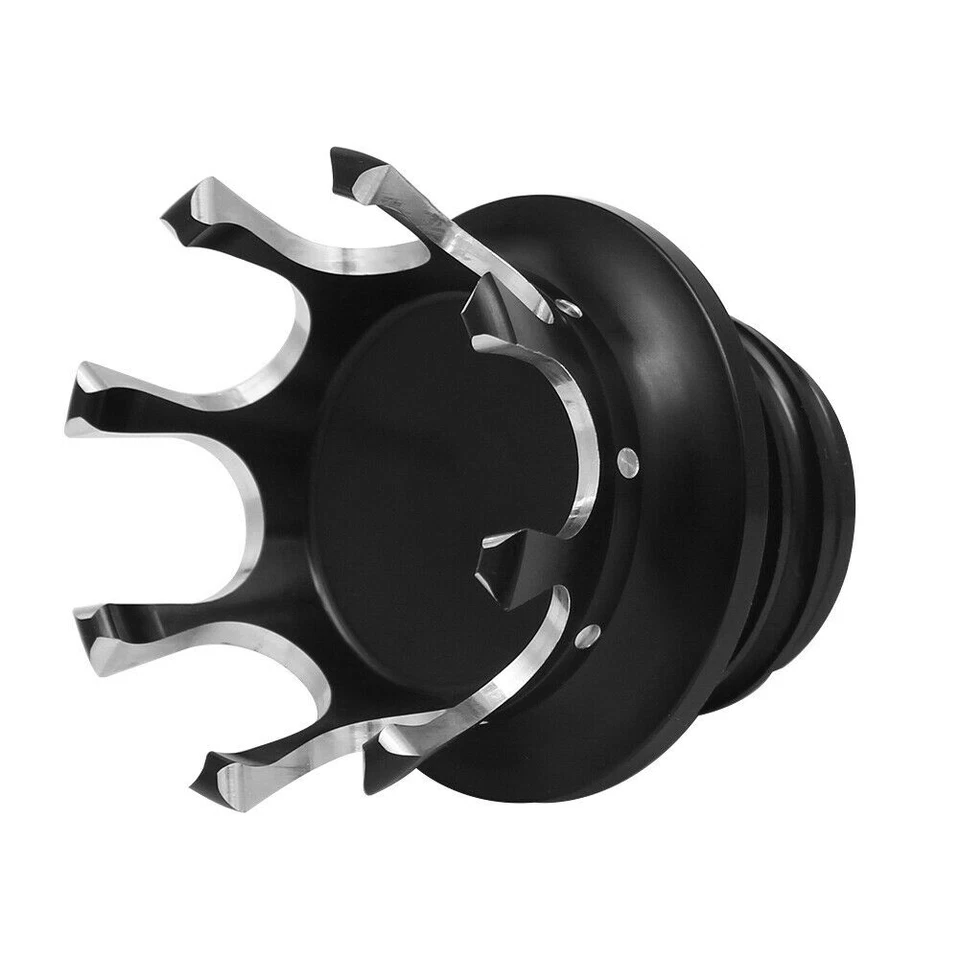 Black CNC Crown King Gas Tank Cap Cover For Harley Sportster Dyna Softail Fatboy - Imagem 3 de 4
