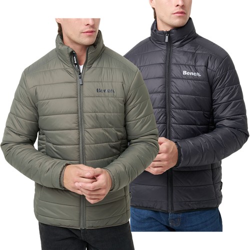 Bench Mens Gartner Lightweight Padded High Neck Warm Winter Coat Jacket Black L