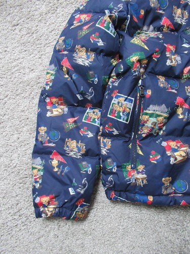 Ralph Lauren Polo Boys Hooded Puffer Down Jacket Coat Bear XL 18/20 BRAND NEW - Picture 2 of 7