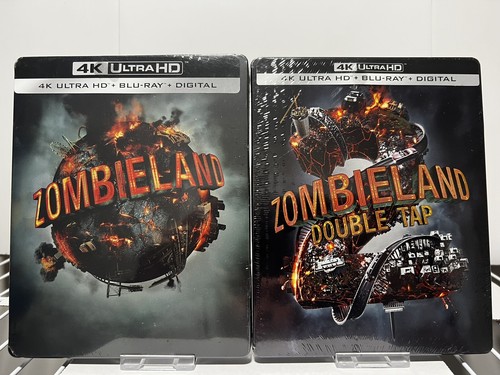 Zombieland/Zombieland Double Tap 4K Steelbook (4K UHD/Blu Ray/Digital) Brand New