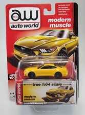 Auto World 2015 Ford Mustang GT Yellow Modern Muscle Premium Series 1/64