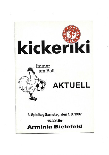Programmheft - Fortuna Köln vs DSC Arminia Bielefeld - 1.08.1987