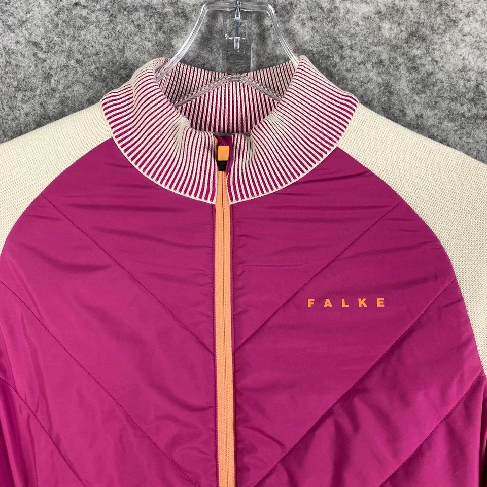 Chaqueta Falke Mujer Pequeña Marfil/Rosa Ergonómica Sistema Deportivo Cremallera $433 Foto 2 de 4