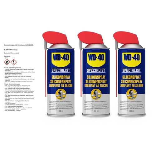 WD-40 SPECIALIST 3x 400 ml HOCHLEISTUNGS-SILIKONSPRAY SCHMIERMITTEL TRENNMITTEL - Bild 1 von 5
