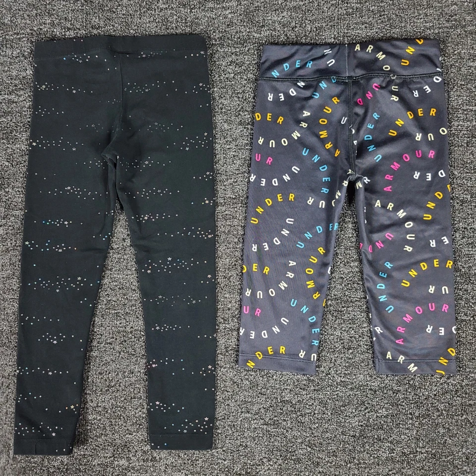 Girls Leggings Lot Size 4 Under Armour Cropped & Cat Jack Two School Pairs - Image 4 of 4