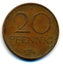 20 Pfennig M&uuml;nze 1984 - Original Deutsche Demokratische Republik