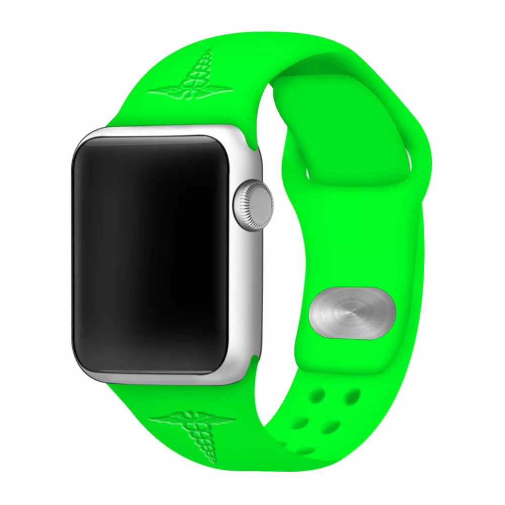 Nurse Medical Apple Watch Band Neon Engrave Silicone Sport Style