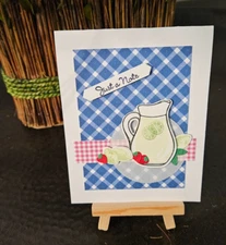 STAMPIN UP CARD KIT - LIMEADE JUST A NOTE  Makes 4- Set  #25.489