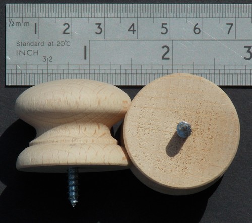 BEECH KNOB,DRAWER KNOBS DRILLED, SCREW, OR SPIGOT, CHOOSE SIZE QUANTITY TYPE* - Picture 29 of 75