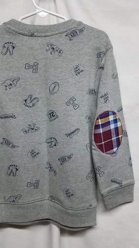 New Boy's Garanimals 365 Kids Gray Dinosaur Sweatshirt Size 5 - Picture 9 of 11