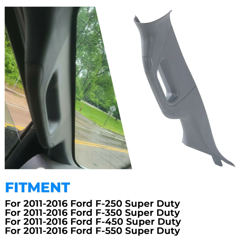 Moldura interior del lado del conductor mango de pilar gris para Ford F250 F350 F450 2011-2016 Foto 3 de 4