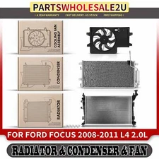 3Pcs Radiator & AC Condenser & Cooling Fan Kit for Ford Focus 2008-2011 L4 2.0L