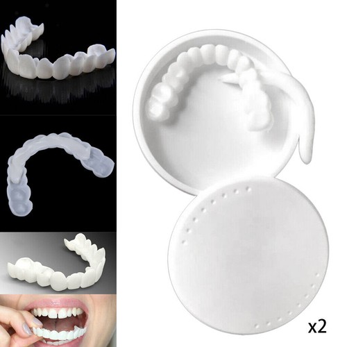 2x Silikon Snap Untere Falsche Zähne Dental Veneers Prothesen Zahnabdeckung - Bild 10 von 10