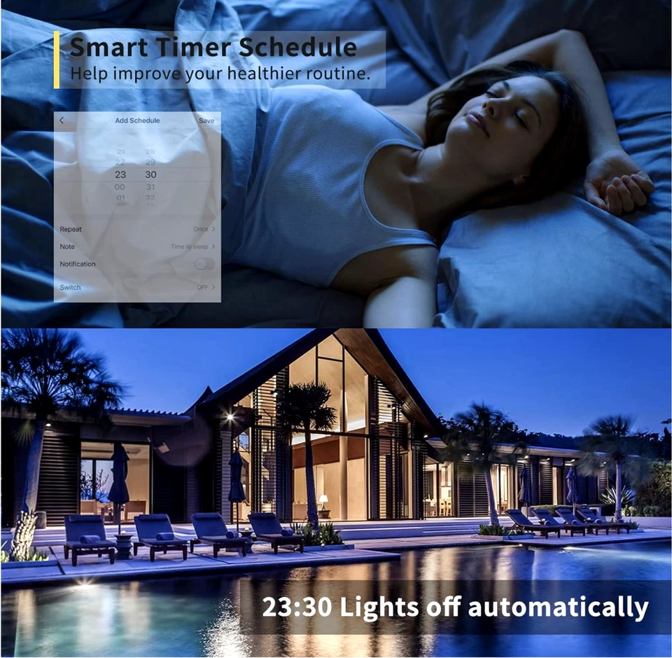 4Pack Smart Led Lights APP Bluetooth WiFi Work Alexa&Google Assistant 9W E26 - Image 4 of 4