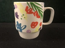 STARBUCKS FLORAL 12 oz Stackable COFFEE Cup Mug Spring 2016