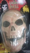 Vintage 1997 Paper Magic Group Skeleton Halloween Light Up Skull Mask - NIP