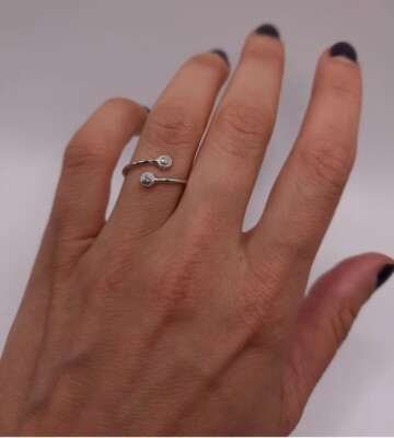 14 Kt Gold natürlicher echter Diamant Zargenring