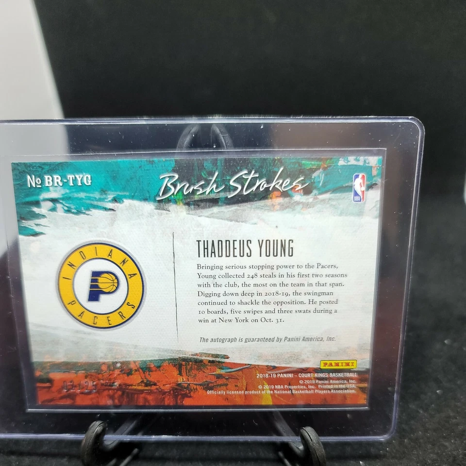 Thaddeus Young 2018-19 Court Kings /25 Brush Strokes Auto Indiana Pacers #02/25 - Image 3 of 4
