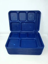 VINTAGE 14x Lunch Trays 6 Compartment School, Day Care, Blue Cambro PS 1014