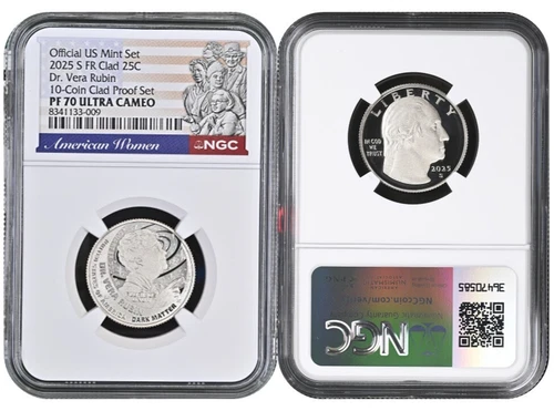 2025 S Clad Quarter 25C Dr. Vera Rubin 10 Coin Proof NGC PF70 UC First Releases