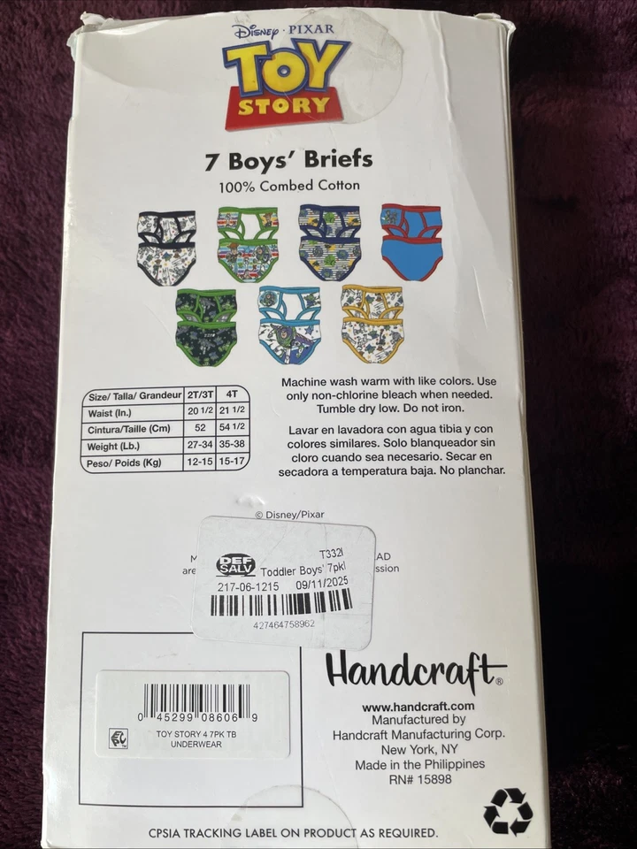 Calzoncillos Disney Pixar Toy Story talla 4T 100 % algodón. 6 pares nuevos Foto 2 de 4