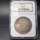1882 S $1 Morgan Silver Dollar - NGC MS66 - With Color - Free Shipping