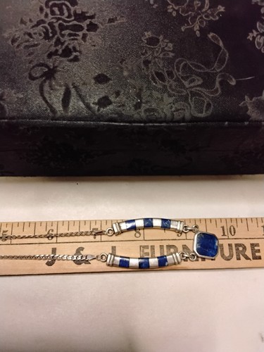 Halskette Sterlingsilber und blauer Stein 18 Zoll - Bild 6 von 8
