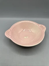 Vintage TS&T Lu-Ray Pastels Pink Lug Handle Soup Cereal Bowl 7" Set/2 MCM