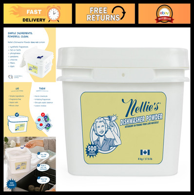 Plant-Based Dishwasher Powder 500 Scoops   Phosphate-Free, Septic-Safe, Tough on
