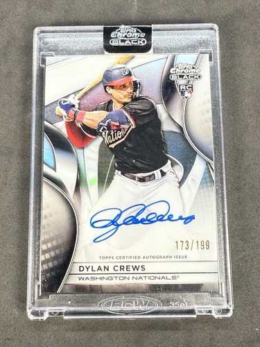 2025 Topps Chrome Black Dylan Crews RC rifrattore automatico / 199 Nationals #CBA-DC - Foto 2 di 3