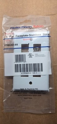 4 Port Keystone Stainless Steel Wall Plate Hellerman Tyton