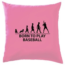 Born To Play Baseball - Cushion - Base Ball Player Fan Love Bat