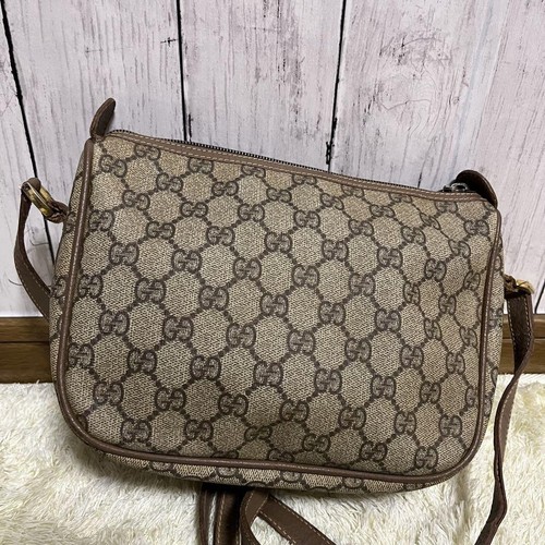 Borsa a tracolla Gucci Sherry GG Supreme in tela beige marrone oro - Foto 23 di 24